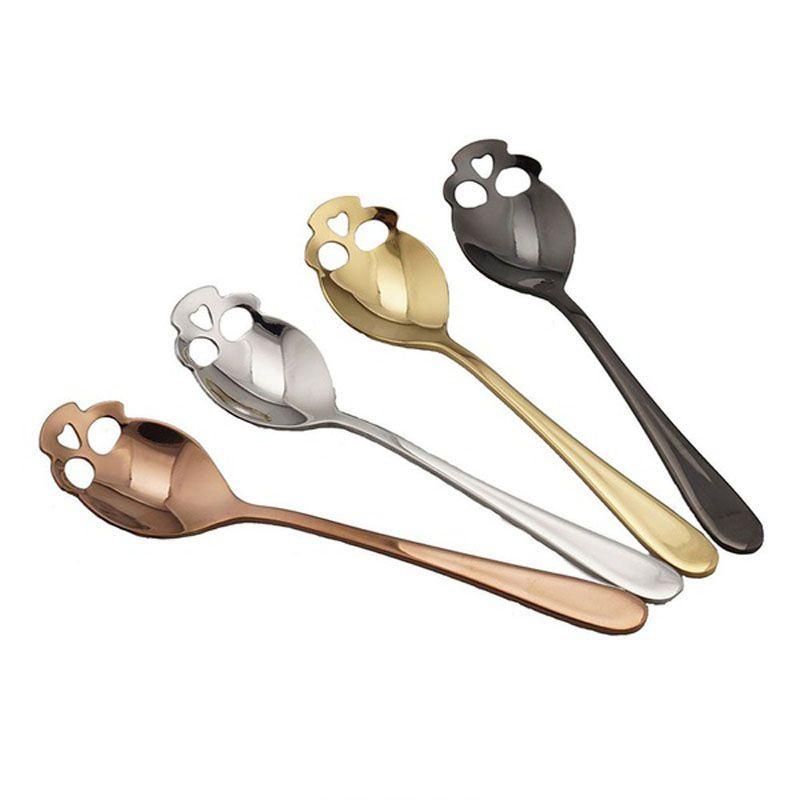 Versatile Skull Shape Sugar Spoon Stainless Steel For Coffee And Ice Cream