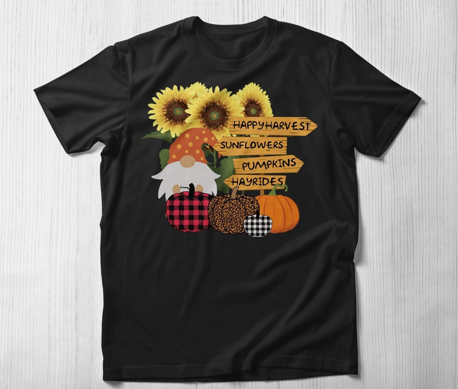 Sunflowers shirt , Happy Harvest Gnome shirt Autumn Harvest Season Plaid Leopard 4XL