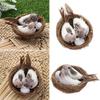 Handmade Home House Decoration Artificial Craft Birds Realistic Feathered Bird Nest Birds Egg