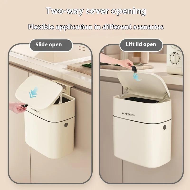 Kitchen Trash Can Multi-layer Dry Wet Separation Garbage Storage Bin Large Press-type Paper Basket with Pulleys Home Supplies