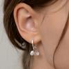Pearl and Crystal Charm Hoop Earrings EC3274