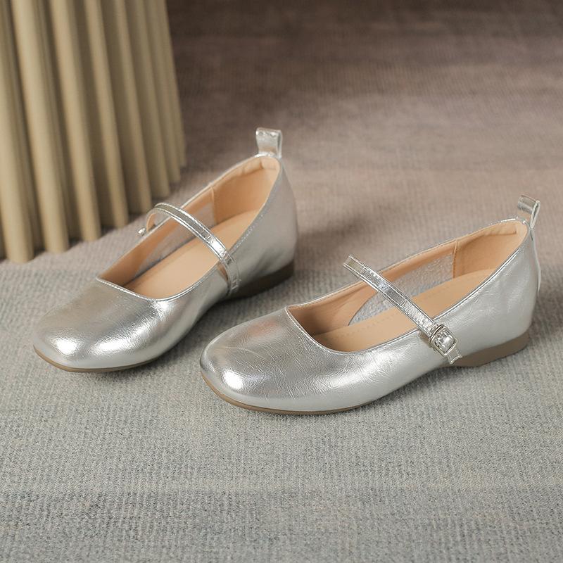 

Туфли Мэри Джейн на небольшой внутренней платформе, одинарные туфли, весна и лето, серебристые 40 серебряный