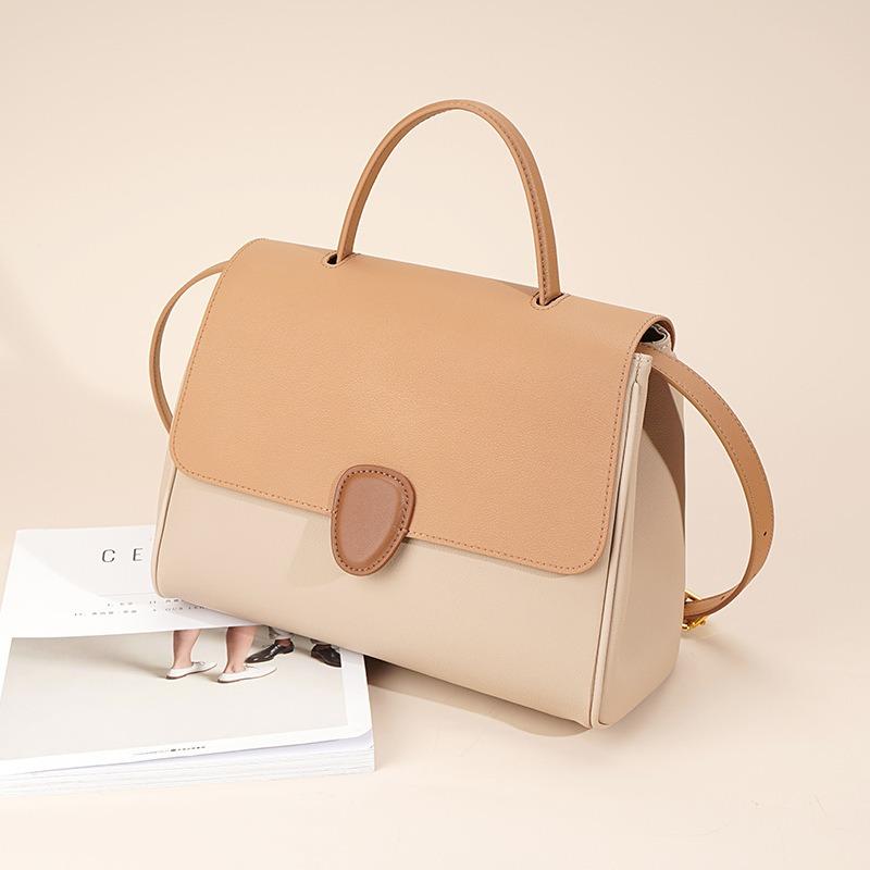 Leather women's bags, messenger bags, women's new high-end large-capacity tote bags, women's light luxury niche handbags