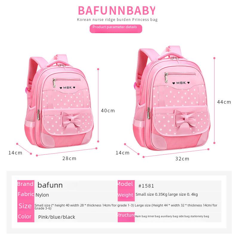 Elementary School Trolley Backpack for Girls (Grades 1-3 and 5-6), Ages 6-12, Korean Style