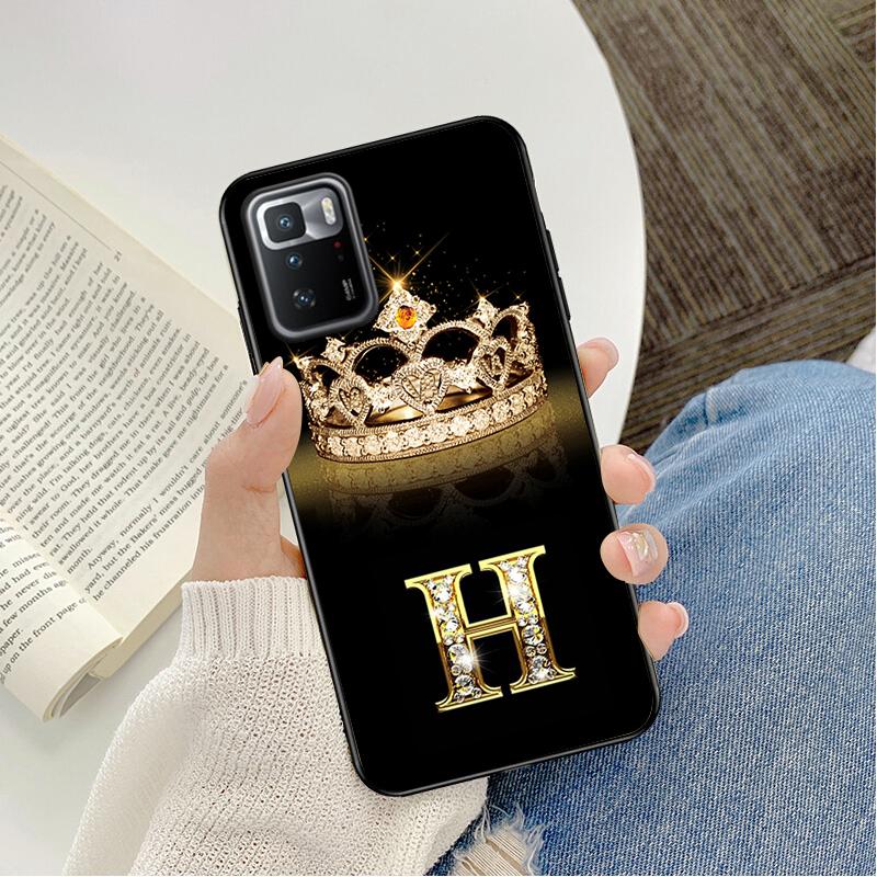 Diamond Crown Letter Phone Case For Xiaomi Redmi Note 11 10 Pro Note 8 Pro 9Pro Note9 9S 10S 9T Redmi 10 9C 9A