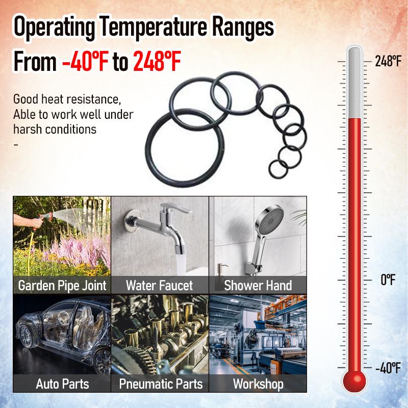 419PCS Universal Rubber O-Ring Assortment Set  Buna-N Gasket Sealing Replacement  for Plumbing Automotive Faucet Repair Plumbing