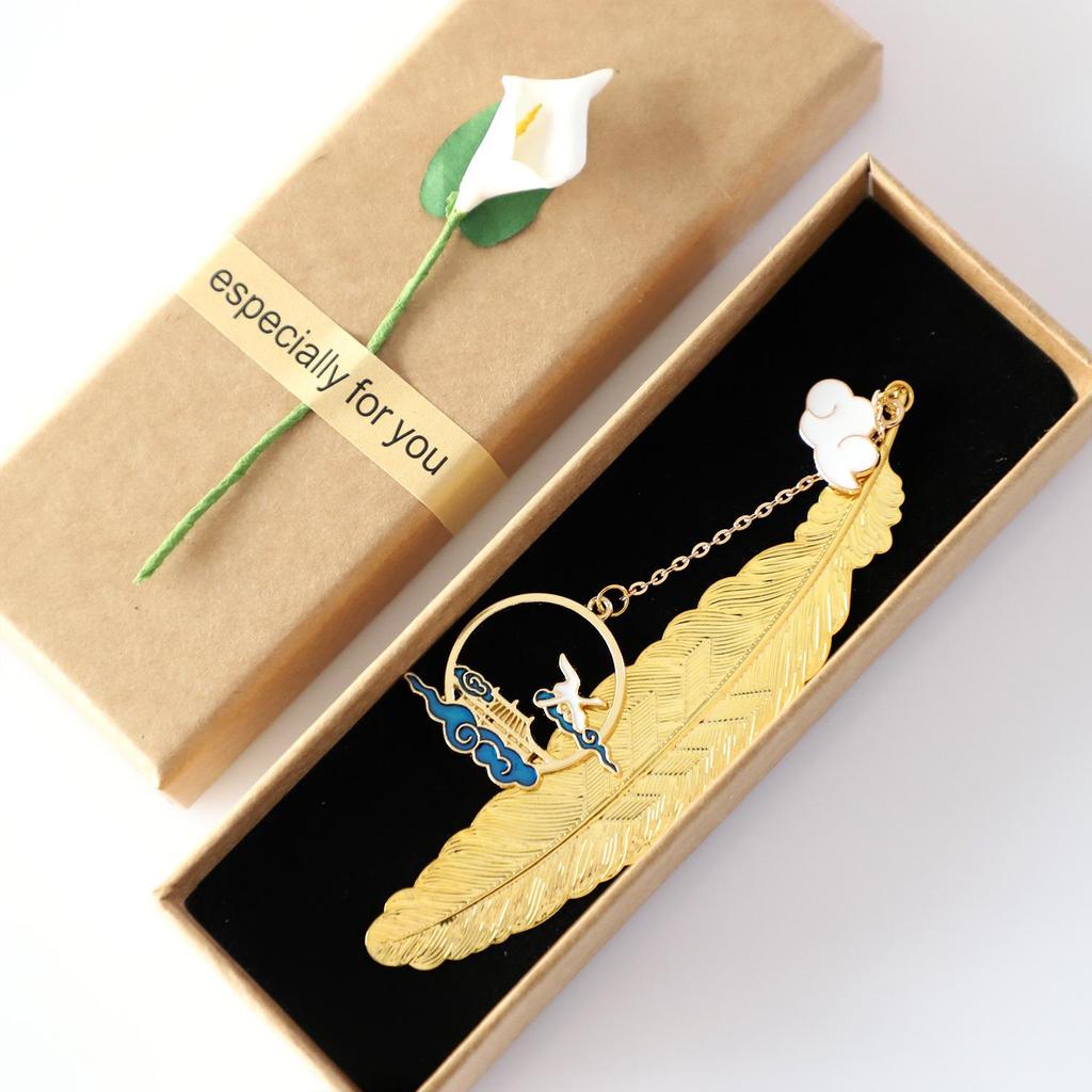 Koi Palace Metal Bookmark - Chinese Style Graduation, Birthday & Valentine's Gift for Girls & Boys