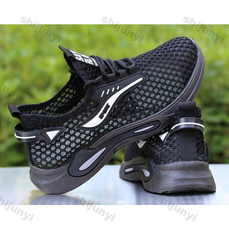 Fashion Men's Sneakers Summer Hollow Breathable Lace Up Sports Casual Shoes Lightweight Comfortable Fashion Soft Sole Vulcanized Shoes