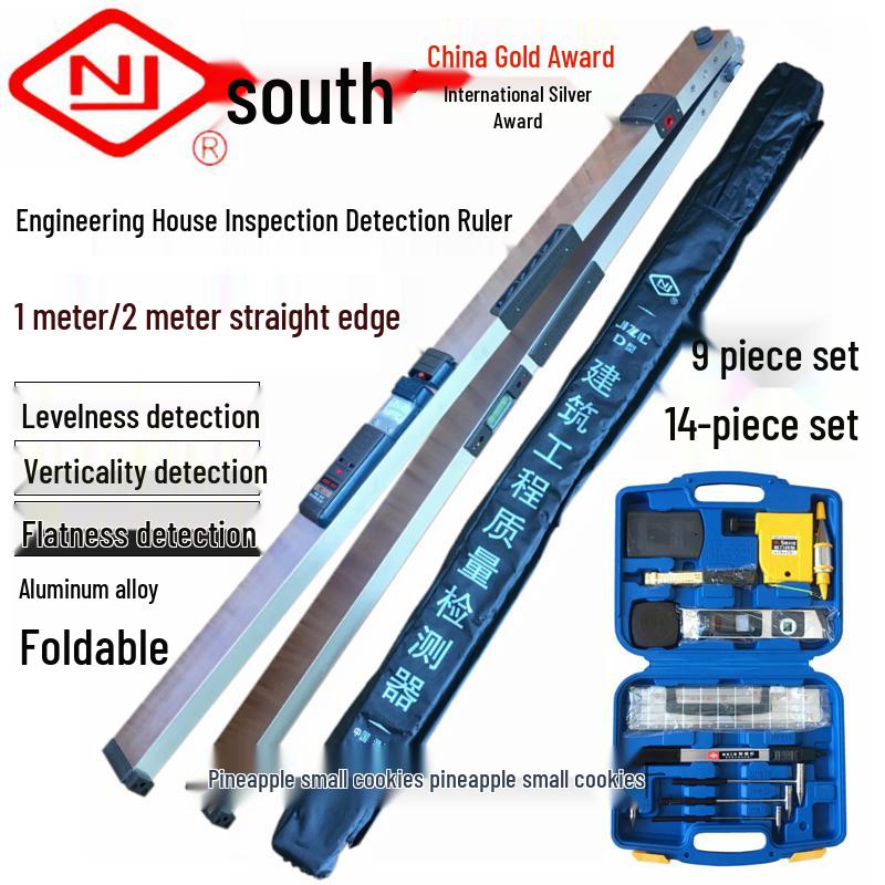 2m Folding Multi-function Construction Ruler for Horizontal & Vertical Flatness Testing Door and Window Diagonal Ruler