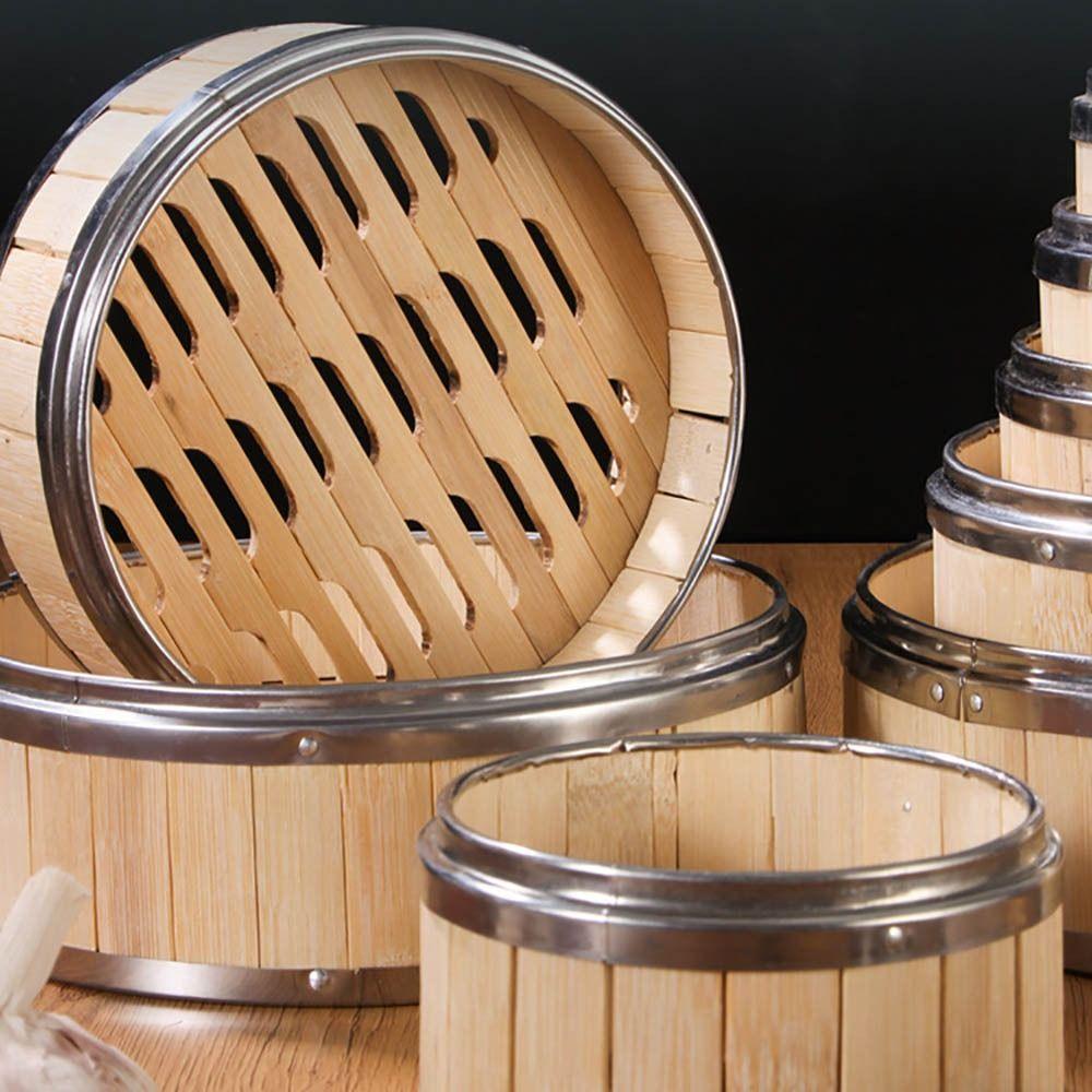 Tkany koszyk bambusowy Stal nierdzewna Chińskie narzędzia do jedzenia Nowy parowar bambusowy