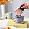 Retro Newspaper European Creative Coffee Cup Saucer Ceramic Afternoon Tea Cup Commercial Milk Cup High End Feeling Small Luxury