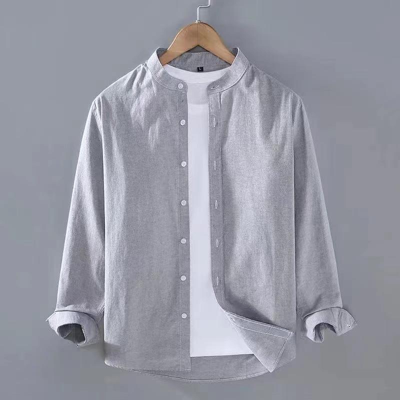 New Men'S Loose Casual Retro Coat Top Bottom Coat Cotton And Hemp Versatile Daily Classic Cardigan Beach Shirt Men'S Style