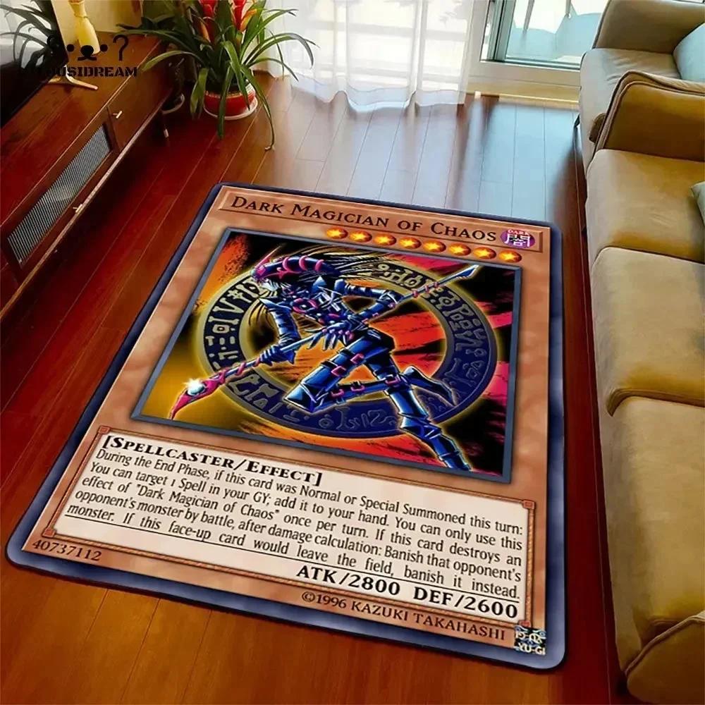 Yu-Gi-Oh Blauer Weißer Drache Anime Rutschfester Teppich Cartoon Bodenmatte für Wohnzimmer Schlafzimmer Dekorativer Bereichsteppich Perfektes Geschenk