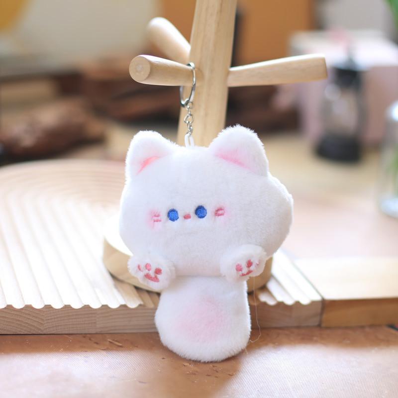 Adorable Plush Cat Keychain Soft Stuffed Animal Bag Charm Cute Cat Doll For Gifts
