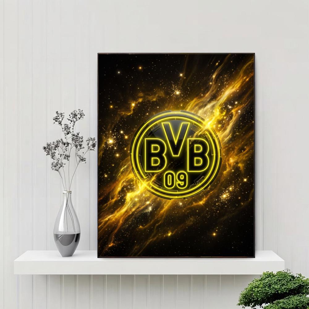Bvb Soccer Team Stadium Theme Diamond Painting Round Diamond Mosaic Rhinestones Diamond Embroidery Craft Kit Wall Decor Without Frame
