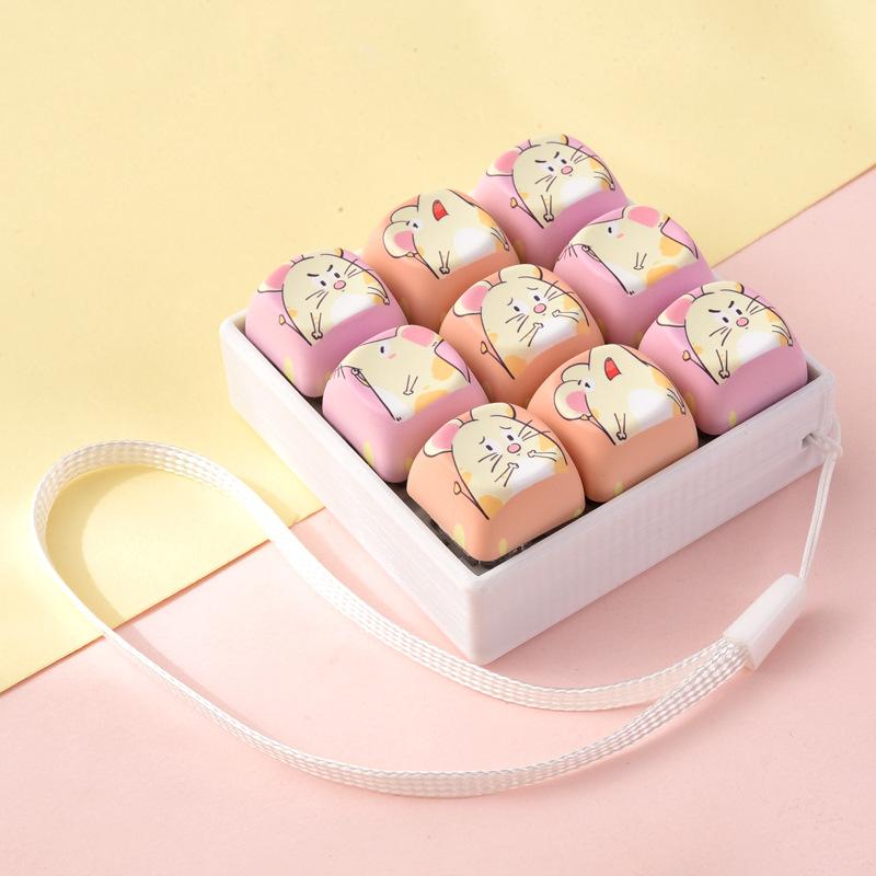 Fun Christmas Animal 9-Key Keyboard Stress Relief Toy Fidget Pendant Portable Bag Decor for Killing Time Waiting In Lines