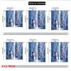 2pcs 2D Flat Printing Merry Christmas Trendy Curtains Christmas Winter Snowman Tree Snowflakes Lovely Blue White Digital Printed