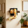 Gold Snake Wall Sculpture Shatterproof Resin Snake Figurine Wall Ornament For Living Room Bedroom Offices Decoration