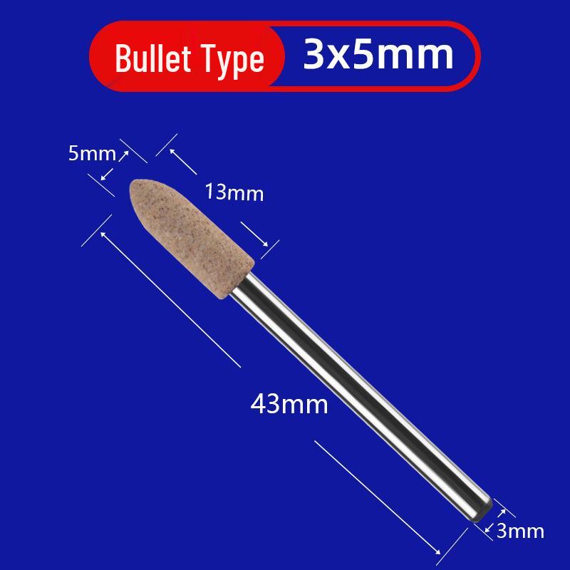 3mm Shank Pneumatic Electric Grinder Set with Cowhide Polishing and Cylindrical Bullet Shape Heads