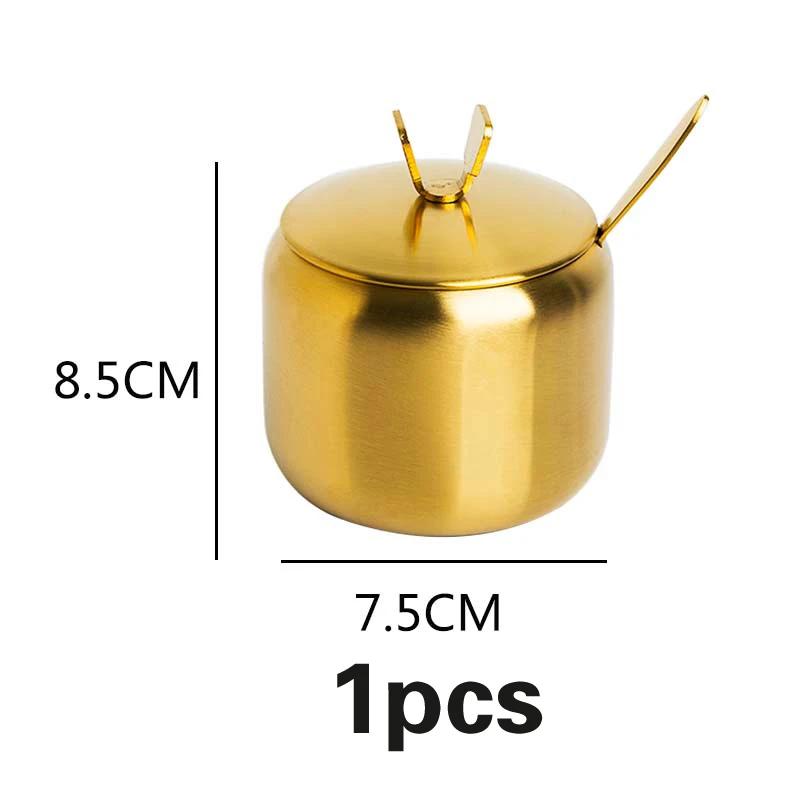 Stainless Steel Seasoning Box Salt Pot Suit Seasoning Bottle Ingredient Box Nordic Style Household Sugar Cup Seasoning Pot