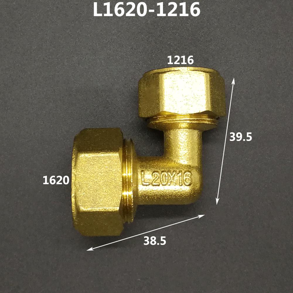 Brass Compression Elbow Pex 1216/1418/1620/2026/2632 Pipe Fitting Aluminum Plastic Pipe Fittings for Floor Heating