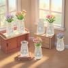5/10Pcs Miniature Dollhouse Ornament Small Clear Vase Model Resin Craft Figurine Fairy Garden Decor Diy Accessory