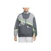 Nike Como W Nsw Street Wvn Logo Letra Cuello Mao Manga Larga Chaqueta Mujer Chaqueta Gris HJ0177-084