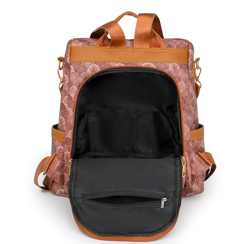 Fashionable 1-piece women's bag, Chinese style leisure personality versatile backpack, convenient large capacity trend printed b