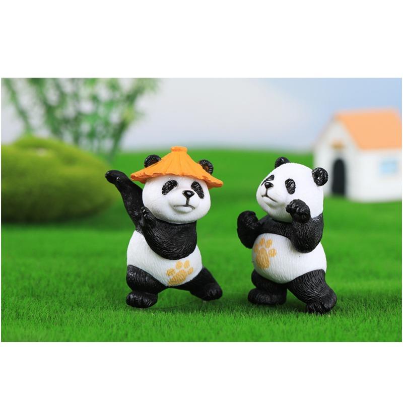 4pcs/set Panda Design Car Ornaments Car Center Console Ornaments Office Desk Ornaments Small Car Interior Decoration