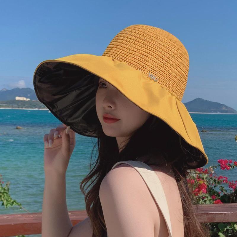 

Summer 8128 New Arrival Vinyl Bucket Hat Sun Hat with Wide Brim Women s Outdoor Sports Face Cover Sun-Proof Sun Hat for Women Vigor turmeric