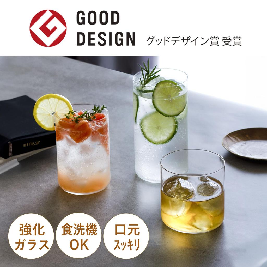 Toyo Sasaki Glass USURAI Tumbler Set, 355ml, Made in Japan, Dishwasher Safe, Shatter-Resistant, Good Design Award Winning, Suitable for Shochu,