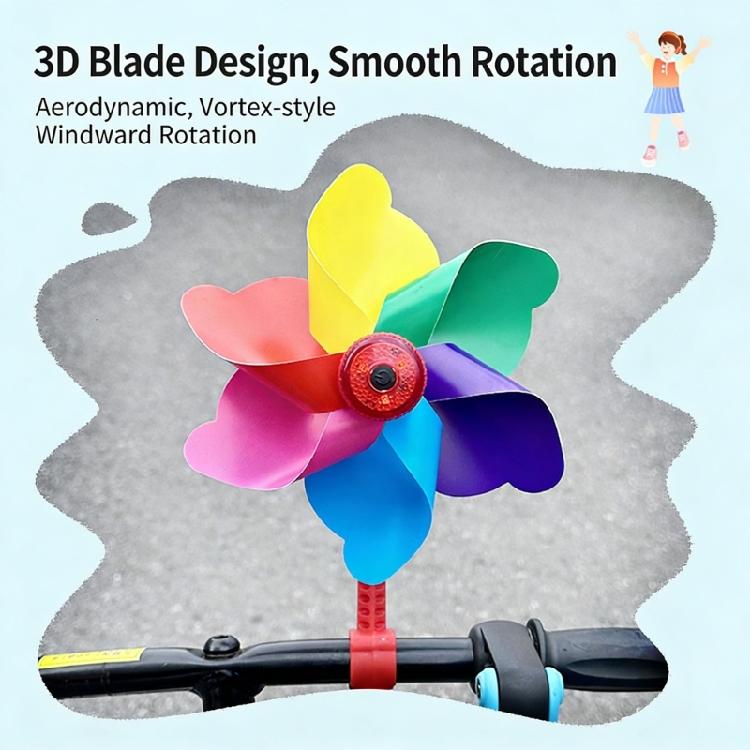 Energy Saving Windmill Bike Light Bike Handlebar Pinwheel Decoration Fun Bike Accessories for Low Light Cycling