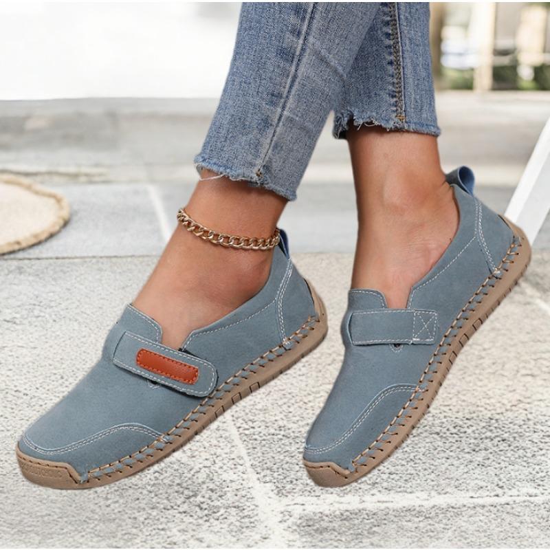 Damen Sportliche Freizeitschuhe Weiche Bequeme Flachsohlige Outdoor Slipper Mokassins Genäht Slip-on Ballerina für Damen Krankenschuhe