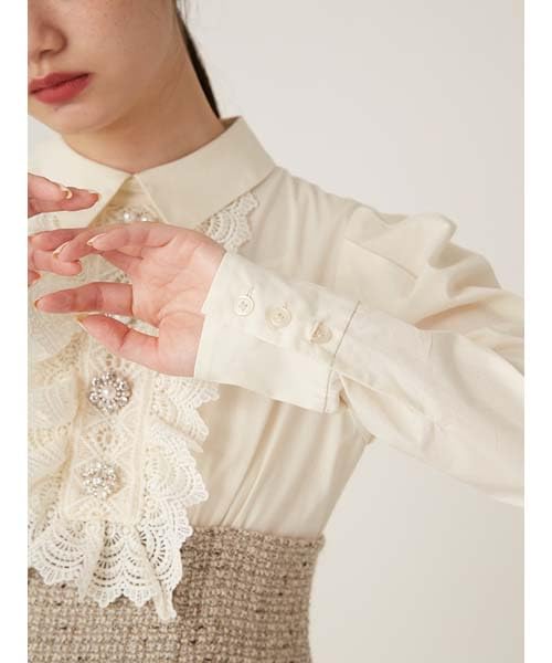 Lily Brown CANDY STOCK Front Beaded Dress L.B. Two-Tone (LWFO244812) Women's (BEG)