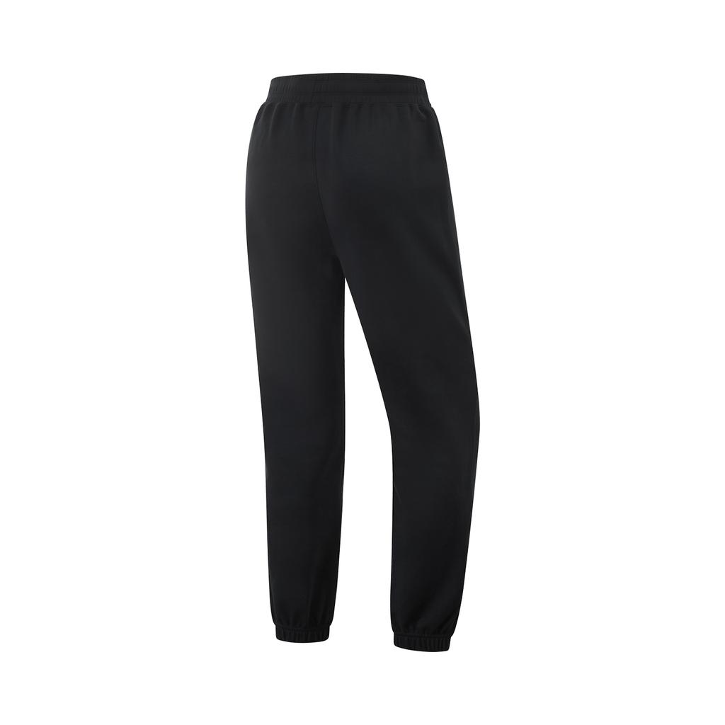 Li-Ning Comfortable Casual Simple High-Waisted Loose Fit Knit Sports Pants Women Bottoms Black AKLV182-1