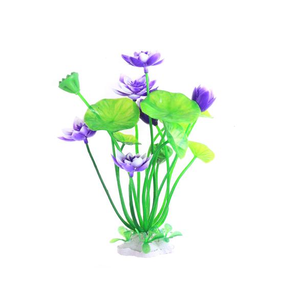 

Aquatics Grass Flower Simulation Wedding Favors Plastic Artificial Lotus Fish Tank Ornament for Party фіолетовий