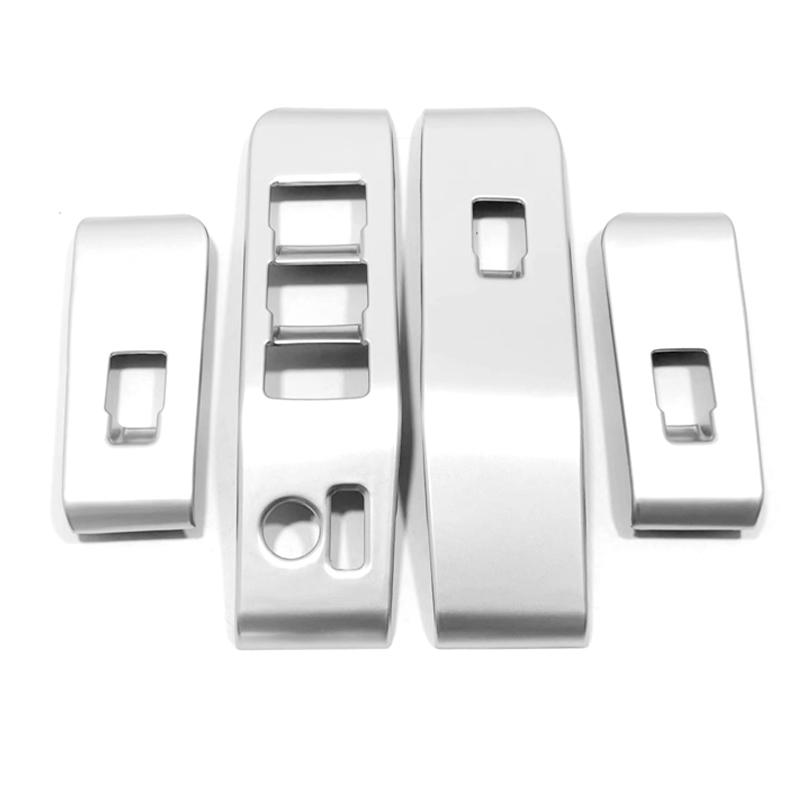 

ABS карбоновый подлокотник двери автомобиля панель переключателя стеклоподъемника кнопки подъема крышки отделка для Toyota Highlander XU70 2020 2024 2024 2024 гибрид серебряный