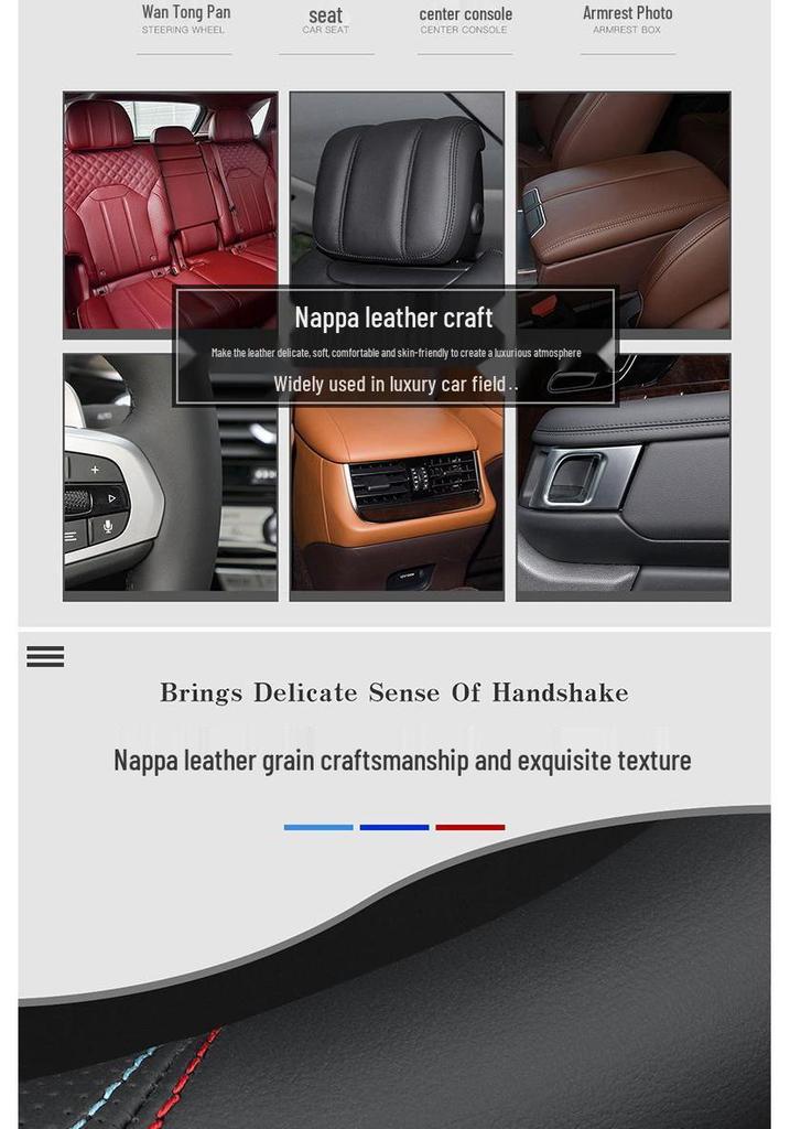 Baojun Genuine Leather Universal Steering Wheel Cover - Ultra-Thin, All-Season (Models: 510, 730, 560, 630, 310W, 530).
