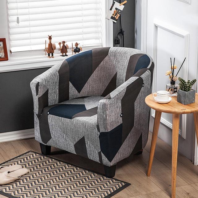 Stretch Single Seat Sofa Covers For Living Room Elastic Tub Club Seating Slipcover Cover Armchair Couch Case Furniture Protector for Home