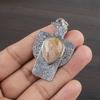 Natural Yellow Fossil Coral Gemstone 925 Sterling Silver Jewelry  Pendant 1.88" AJP-2301