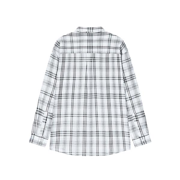 PALAP Unisex One-Pocket Check Point Oversized Shirt_Pl26S3Sh062_Bk