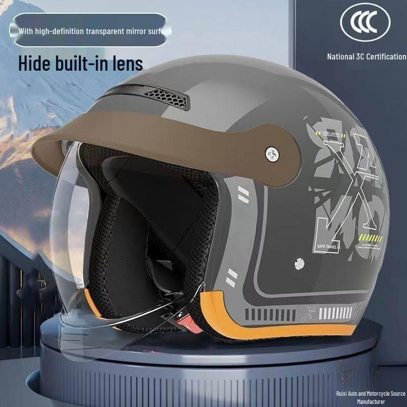 3C Certified Unisex All-Season Full Face Motorcycle Helmet - Warm & Rainproof for Autumn/Winter