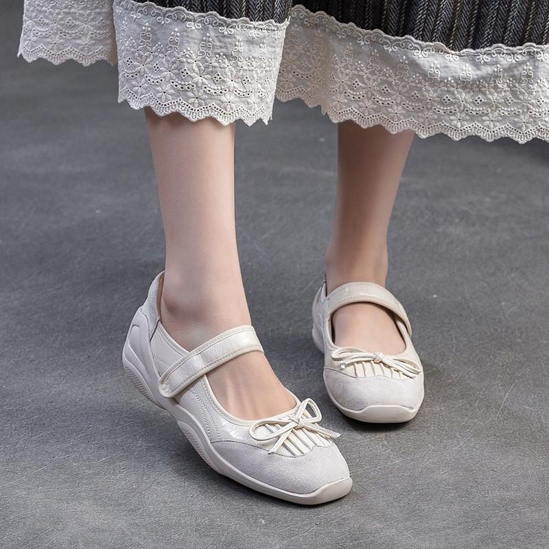 GKTINOO 2025 Spring Summer New Casual Genuine Leather Flats Soft Sole Versatile Mary Jane Sweet Women's Shoes