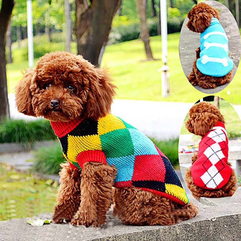 Dog Cat Sweater Winter Warm Knitting Coat Cats Knitted Clothing Dog Clothes For Small Dogs Christmas Season Pets Outfit Chihuahua