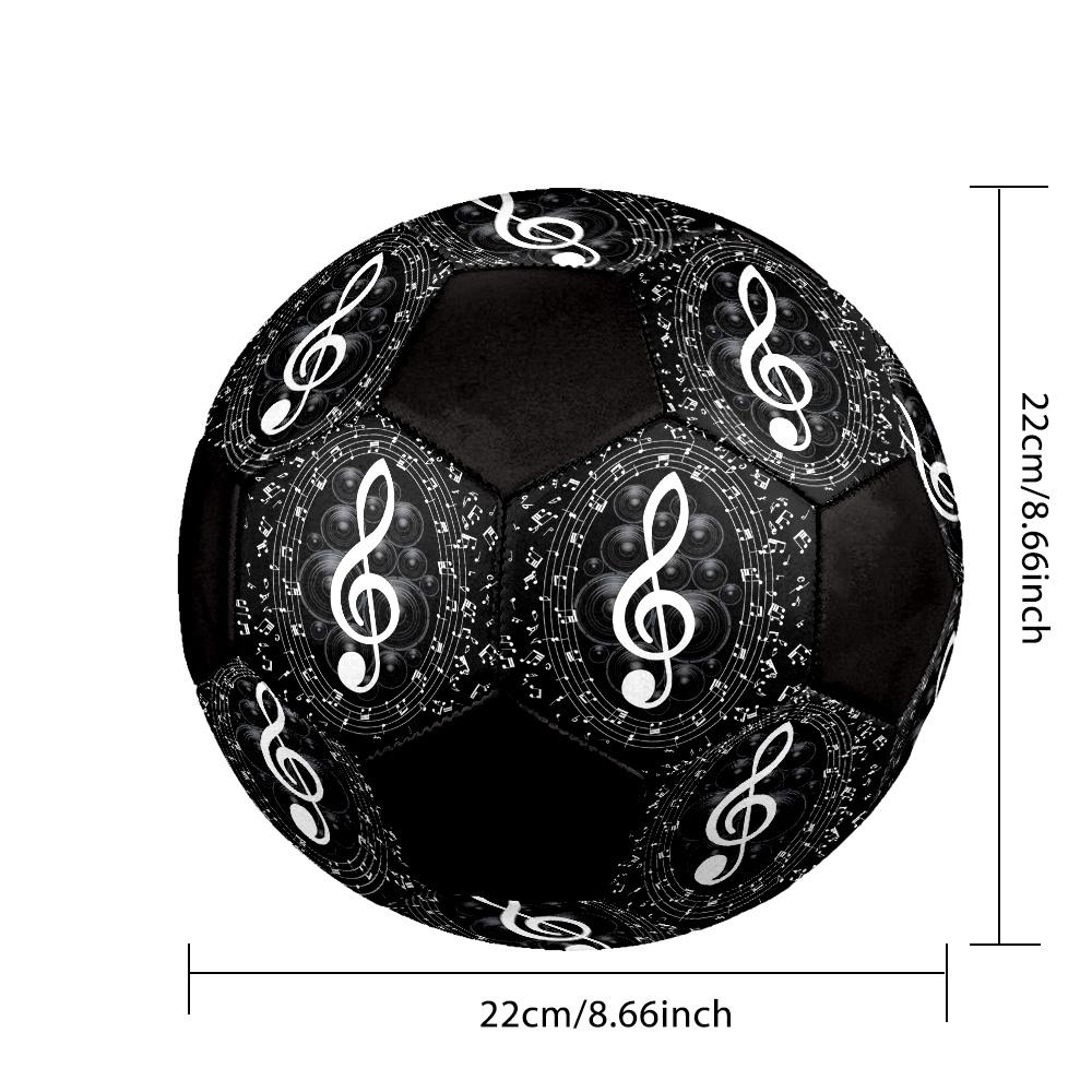 Music Note Indoor Soccer Ball Colorful All Ages Size 5 Machine Stitched PVC Competition Ready Durable High-Bounce