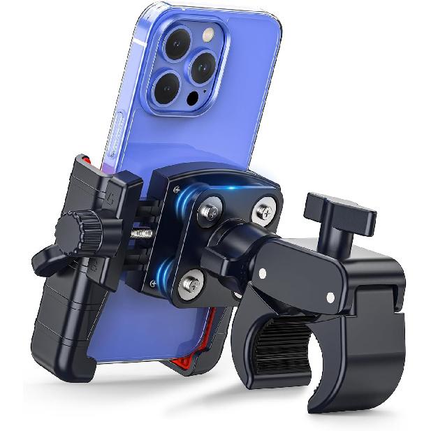 3Rd-Gen Anti Vibration Motorcycle Phone Mount Bike Phone Holder, E-Bike Handlebar Cell Phone Holder With Secure Lock, Electric Scooter Phone Holder