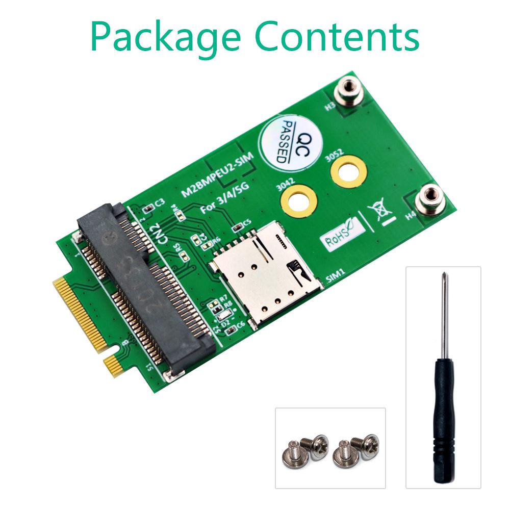Mini PCI-E to M.2 B Key Adapter Card (Small Green Board)