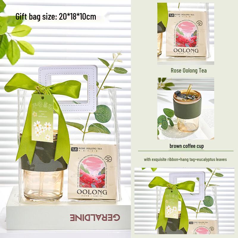 Glass Cup and Rose Oolong Tea Gift Set Package Thirty-One