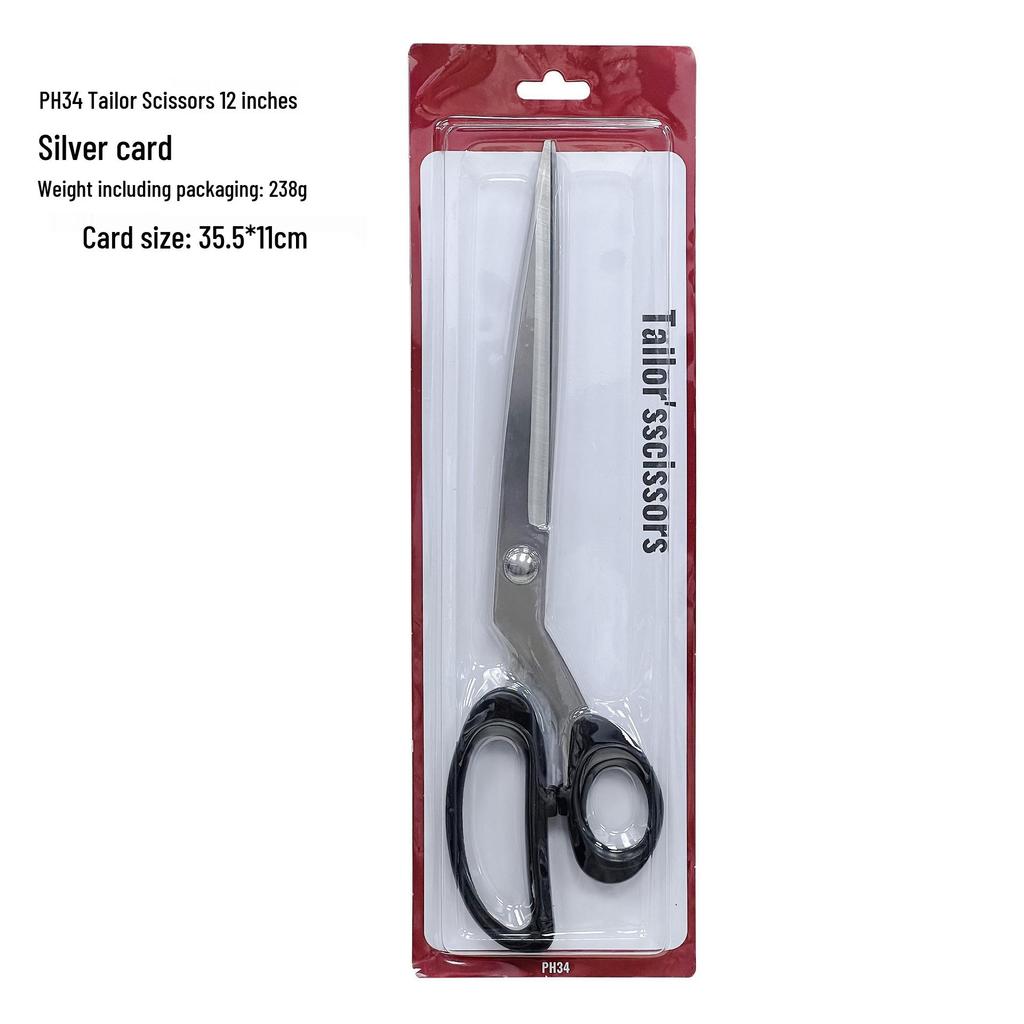 Large Stainless Steel Tailor Scissors with Plastic Handle for Cutting Fabric, Leather, Rope, and Line