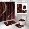 Flash Pink Marble Shower Curtains Shiny Decor For Bathroom Polyester Fabric Decorative Bath Screen Toilet Cover Carpet Wc Sets